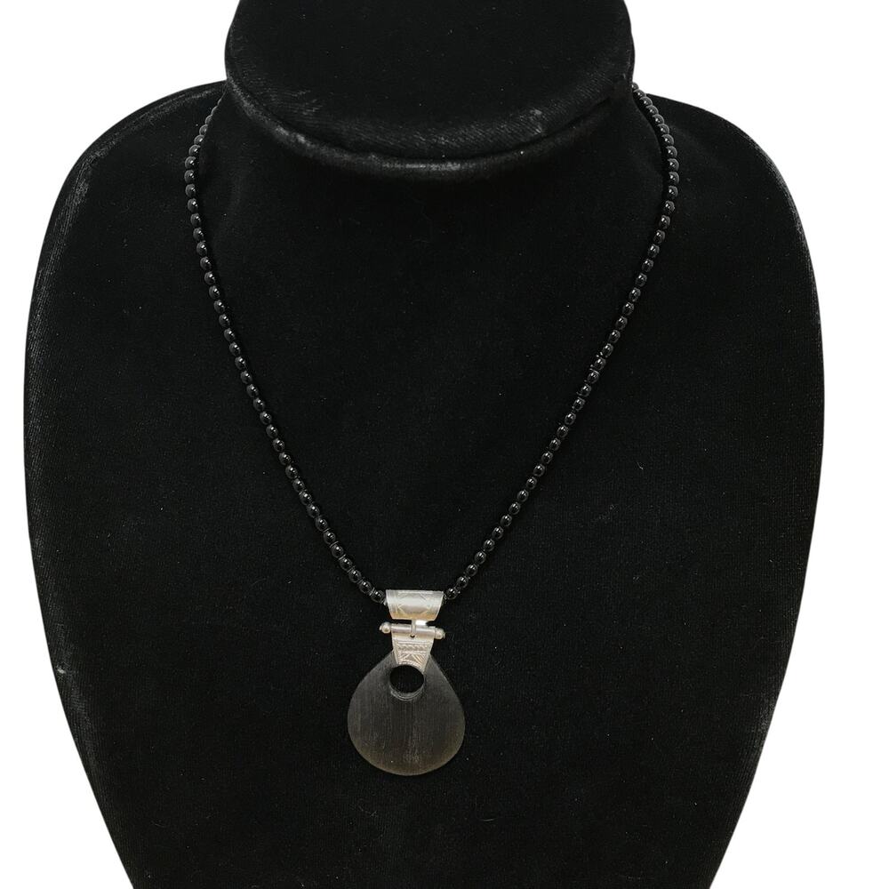 Vintage Ebony Teardrop Necklace Handcrafted Niger Ten Thousand Villages NEW NWT